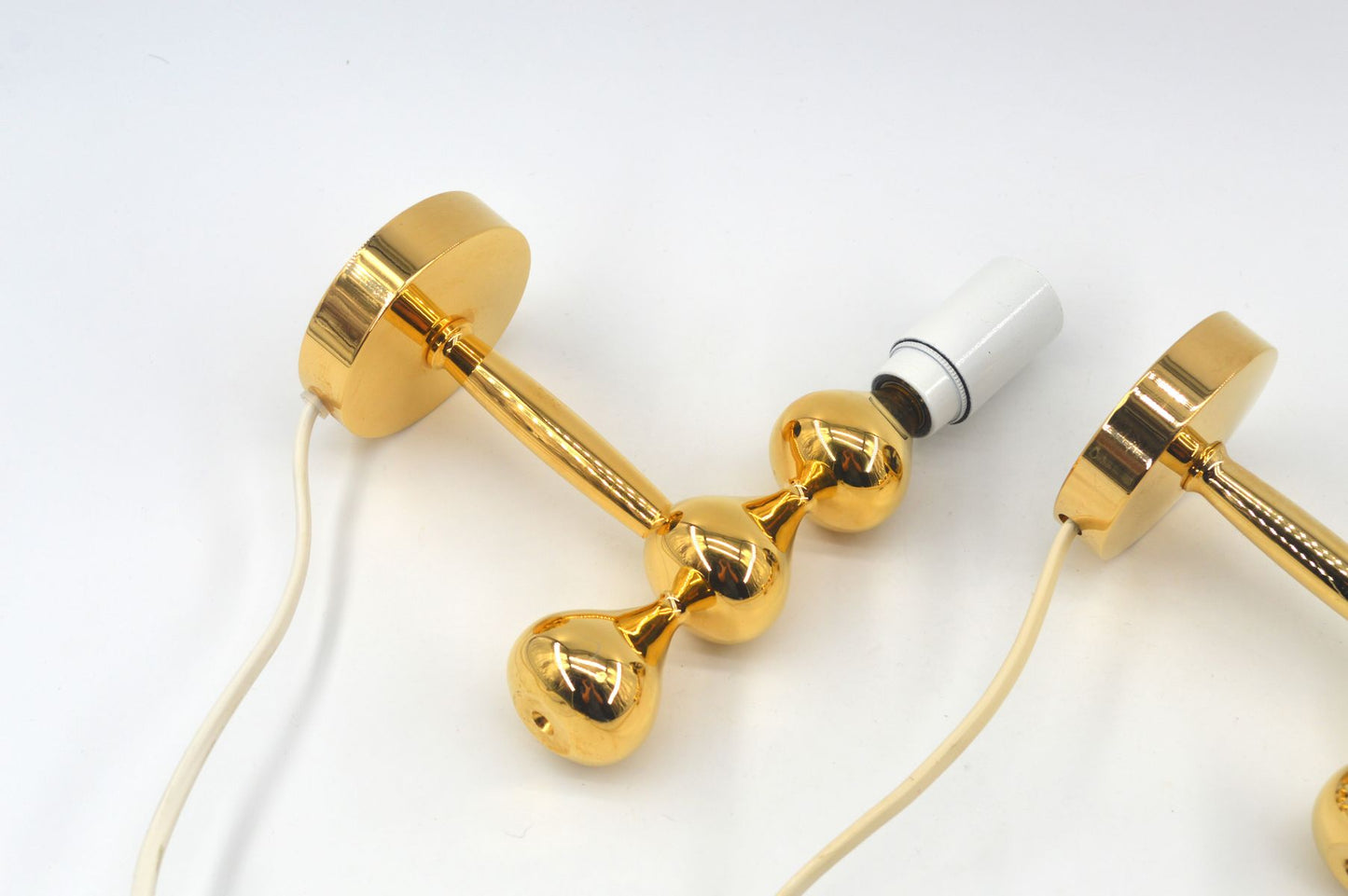 Seltene Vintage Design Asmussen Danmark 24 Karat vergoldete Designlampen Hugo Asmussen Design 1970s dänische Designklassiker – dänische Design Wandlampen