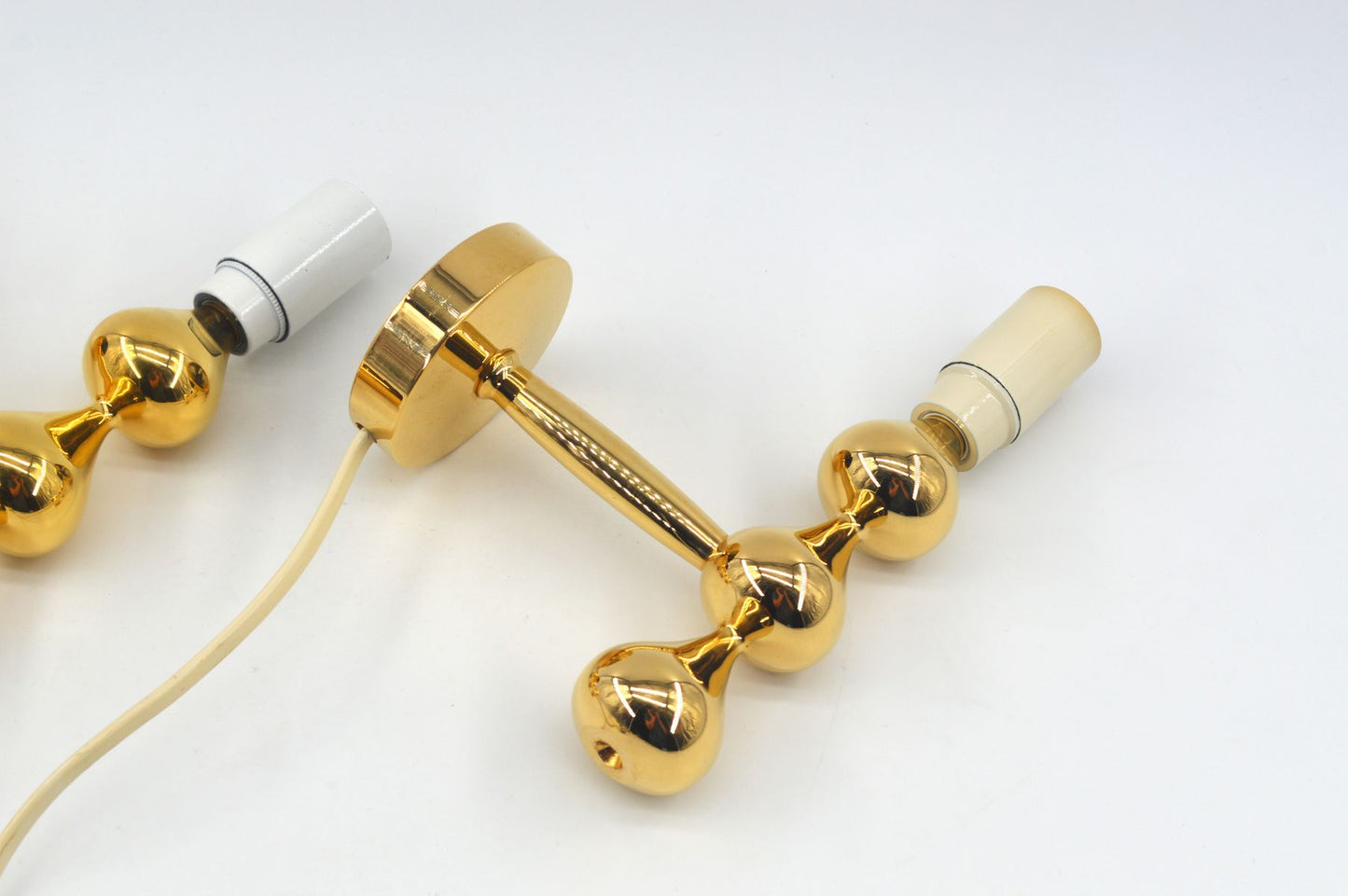 Seltene Vintage Design Asmussen Danmark 24 Karat vergoldete Designlampen Hugo Asmussen Design 1970s dänische Designklassiker – dänische Design Wandlampen