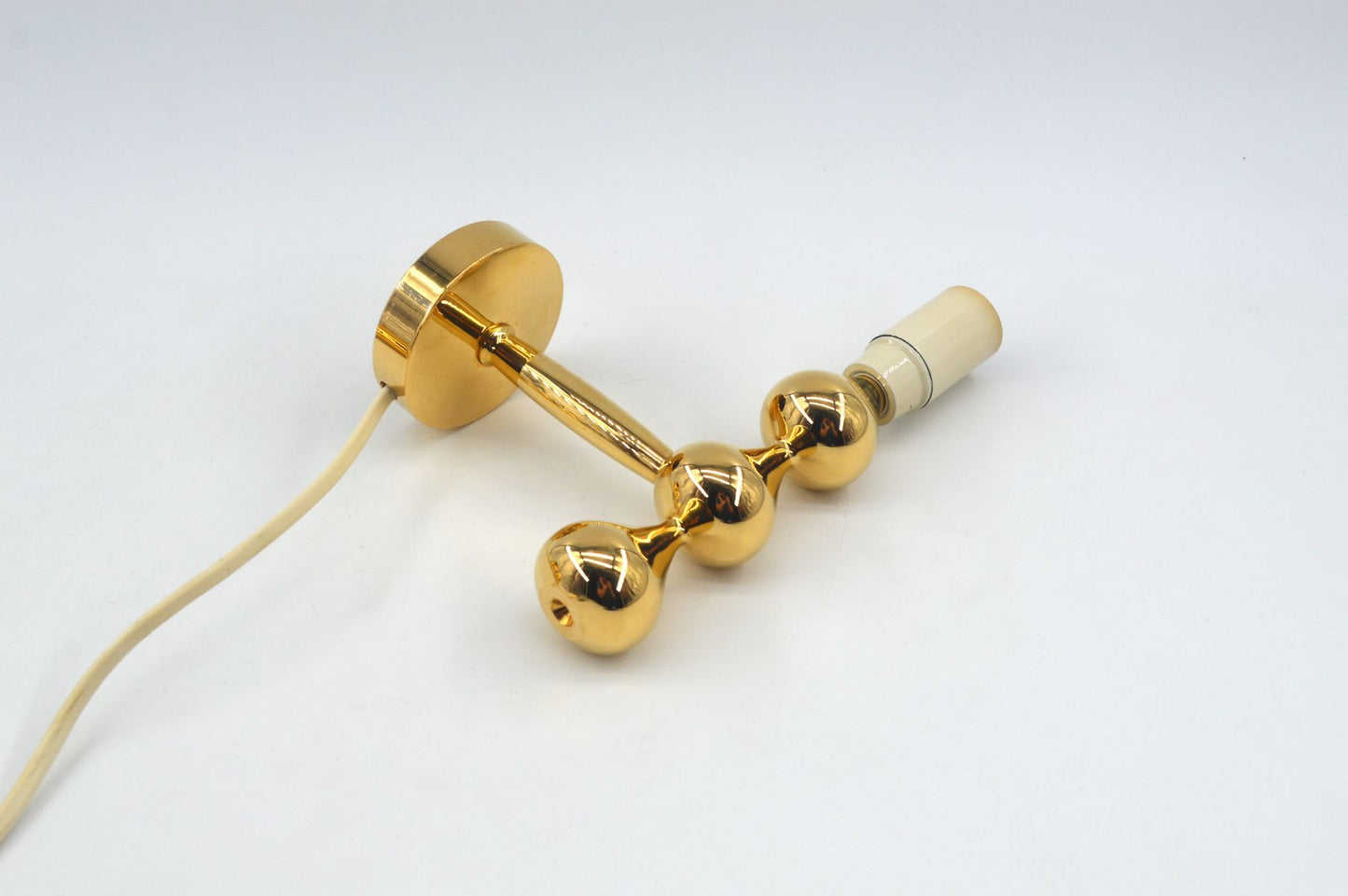 Seltene Vintage Design Asmussen Danmark 24 Karat vergoldete Designlampen Hugo Asmussen Design 1970s dänische Designklassiker – dänische Design Wandlampen