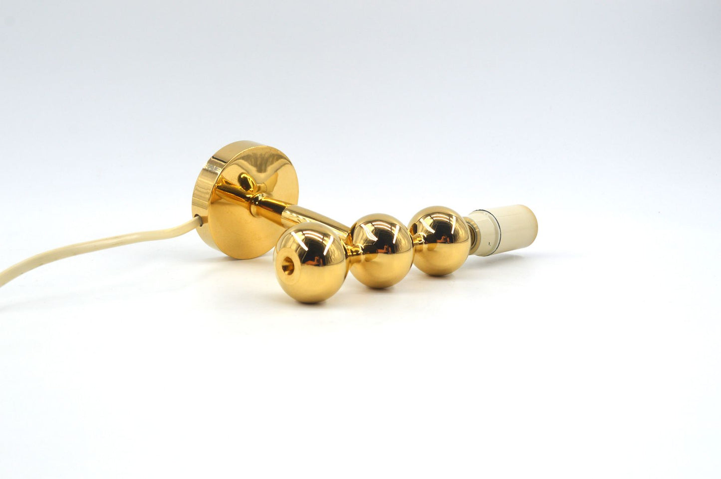 Seltene Vintage Design Asmussen Danmark 24 Karat vergoldete Designlampen Hugo Asmussen Design 1970s dänische Designklassiker – dänische Design Wandlampen