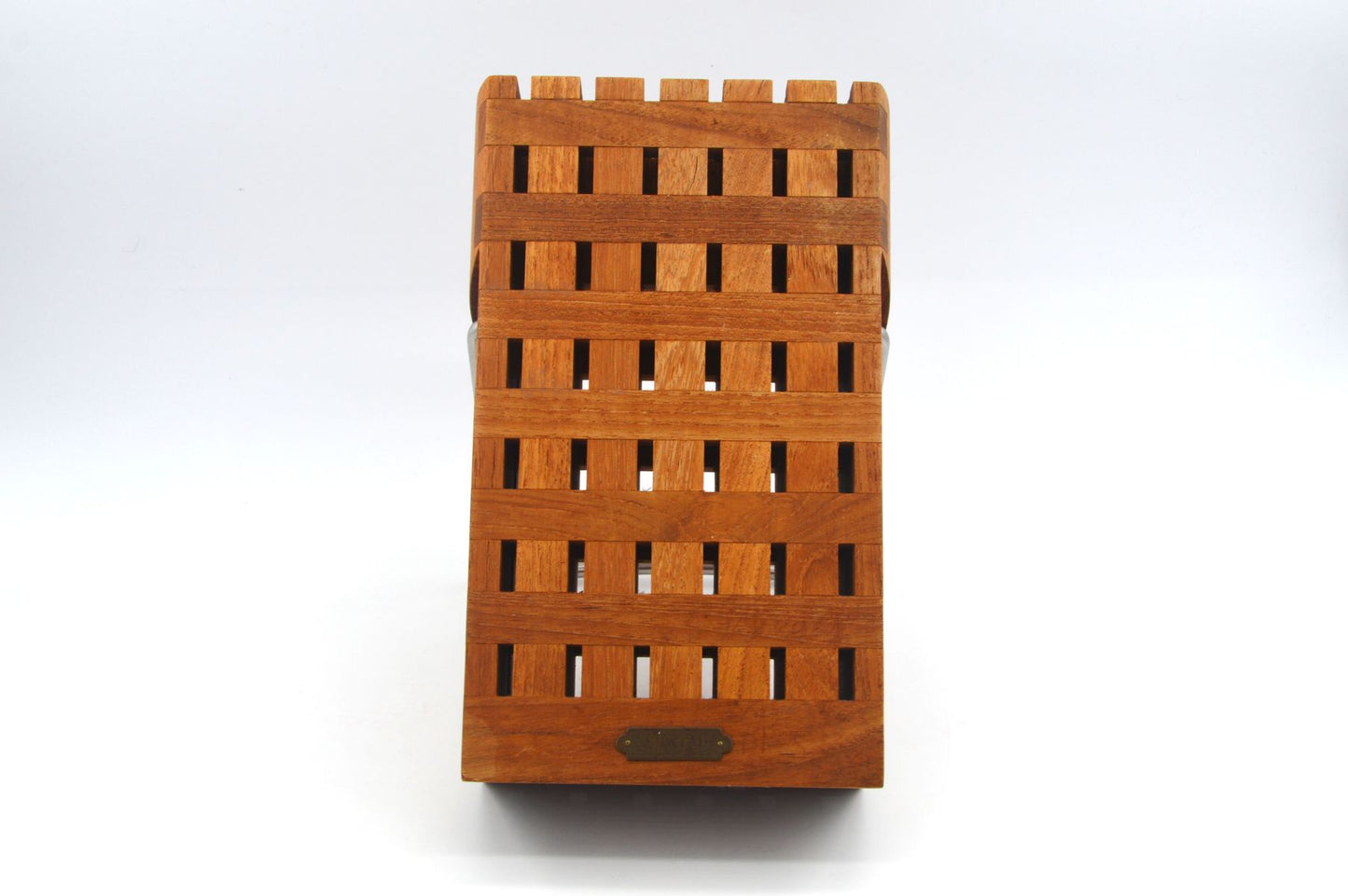 Seltener Mid-Century Trip Trap Danmark Design Teakholz Messerblock  1970s Danish Modern Design – zeitgenössisches dänisches Vintage MCM Design