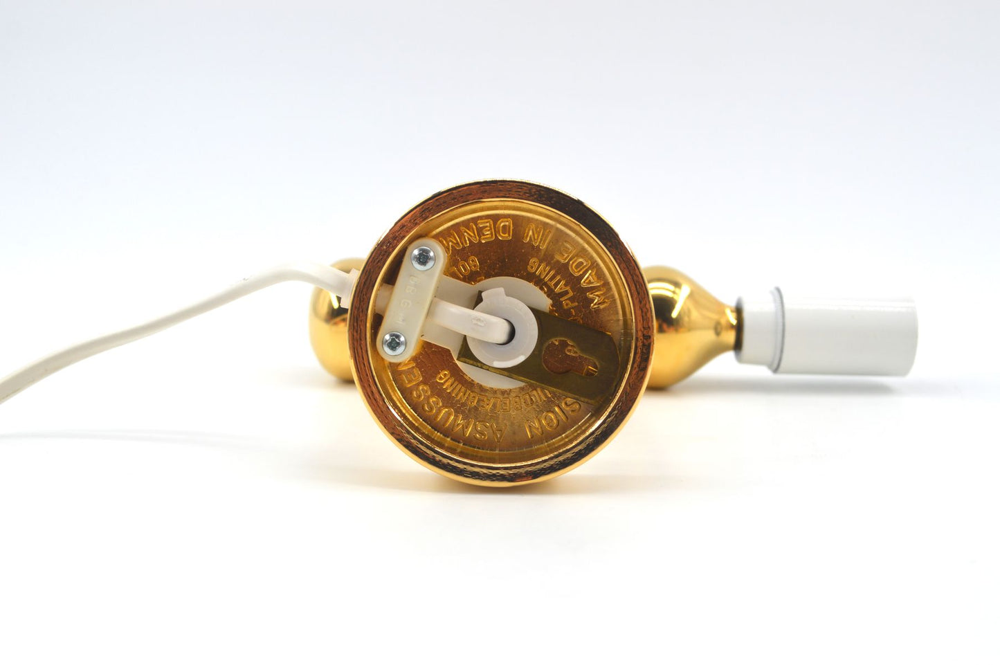 Seltene Vintage Design Asmussen Danmark 24 Karat vergoldete Designlampen Hugo Asmussen Design 1970s dänische Designklassiker – dänische Design Wandlampen