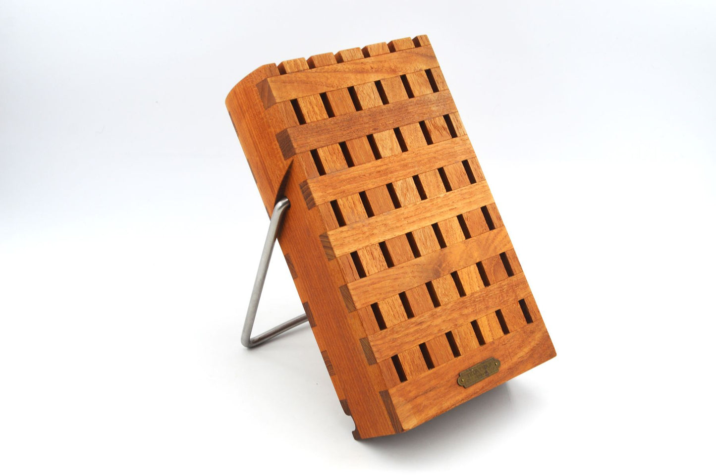 Seltener Mid-Century Trip Trap Danmark Design Teakholz Messerblock  1970s Danish Modern Design – zeitgenössisches dänisches Vintage MCM Design