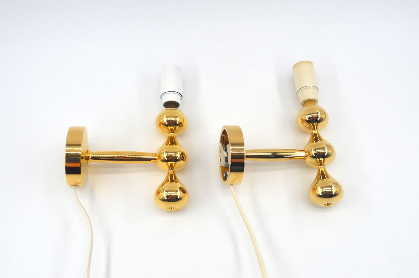 Seltene Vintage Design Asmussen Danmark 24 Karat vergoldete Designlampen Hugo Asmussen Design 1970s dänische Designklassiker – dänische Design Wandlampen