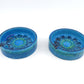 Seltener 1960s Vintage Rimini Blue Bitossi Keramik Aschenbecher 87-62 Design Aldo Londi Mid-Century Modern Design - blauer Fat-Lava Designklassiker