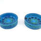 Seltener 1960s Vintage Rimini Blue Bitossi Keramik Aschenbecher 87-62 Design Aldo Londi Mid-Century Modern Design - blauer Fat-Lava Designklassiker