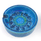 Seltener 1960s Vintage Rimini Blue Bitossi Keramik Aschenbecher 87-62 Design Aldo Londi Mid-Century Modern Design - blauer Fat-Lava Designklassiker