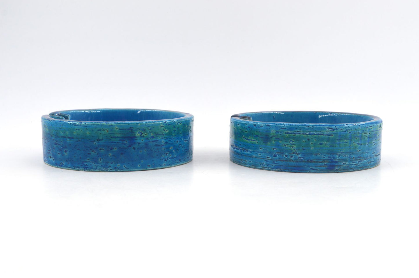 Seltener 1960s Vintage Rimini Blue Bitossi Keramik Aschenbecher 87-62 Design Aldo Londi Mid-Century Modern Design - blauer Fat-Lava Designklassiker