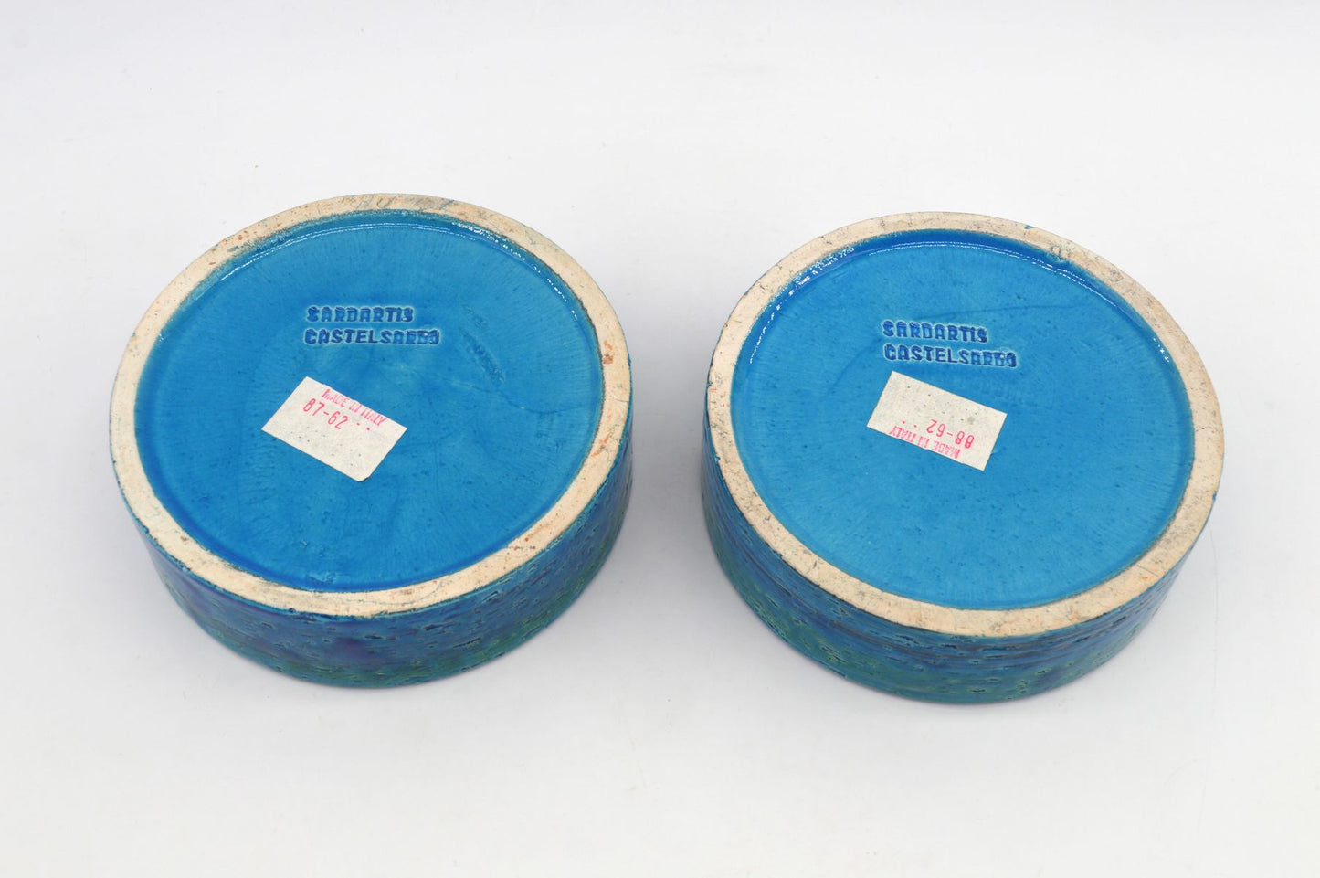 Seltener 1960s Vintage Rimini Blue Bitossi Keramik Aschenbecher 87-62 Design Aldo Londi Mid-Century Modern Design - blauer Fat-Lava Designklassiker
