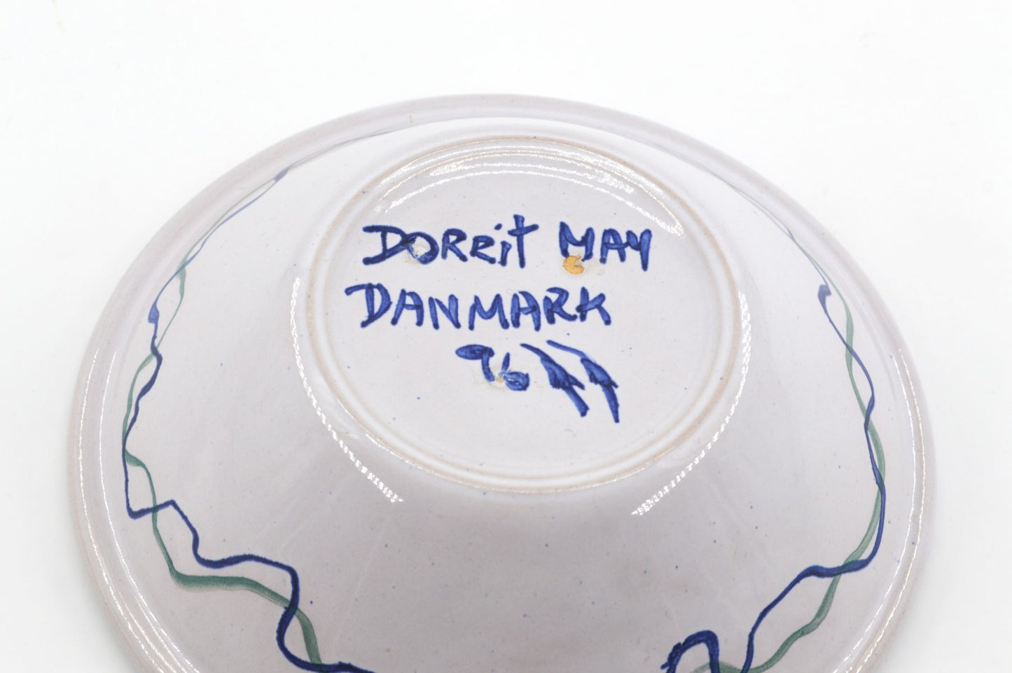 Dorrit May Hansen Denmark signierte Studiokeramik Schale 1990s dänische moderne Kunstkeramik