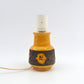 Vintage Bitossi Keramik Tischlampe Carta Design Aldo Londi Mid-Century Modern Design mit seltener gelber Glasur 1960s italienischer Designklassiker