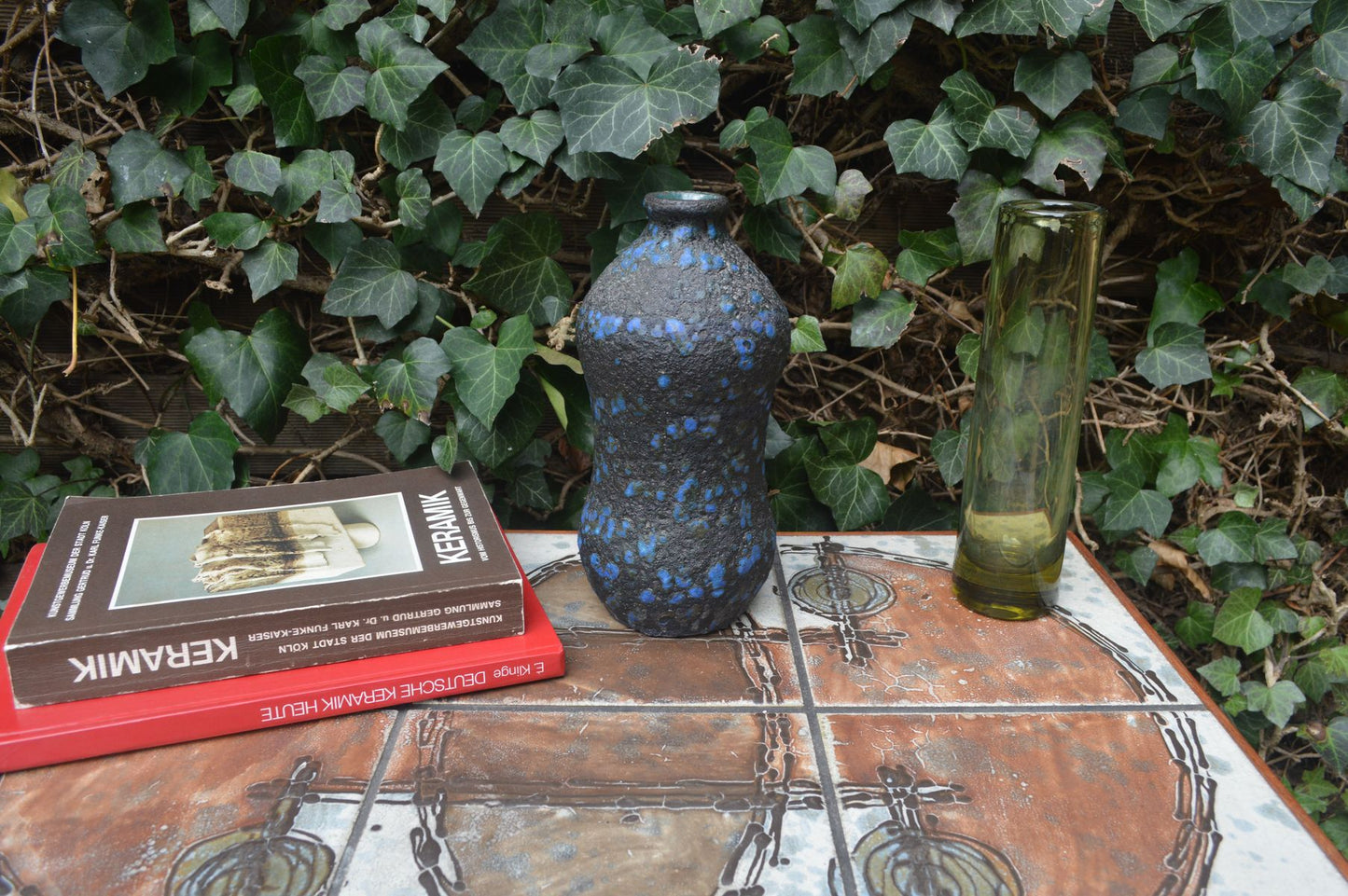 Mid-Century westdeutsche Marei Keramik Fat-Lava Vase 4110 1960s WGP blaue Fat-Lava Glasur MCM Fat-Lava Design