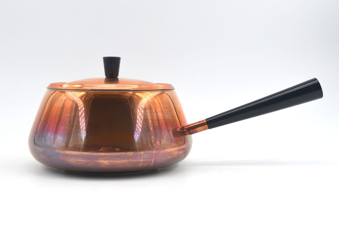 Original 1980s Vintage Spring Culinox Kupfer Fondue Set mit Originalverpackung mit Fondue Topf, Fonduegabeln, Brenner und Ständer, Mid-Century Schweizer Design Fondue