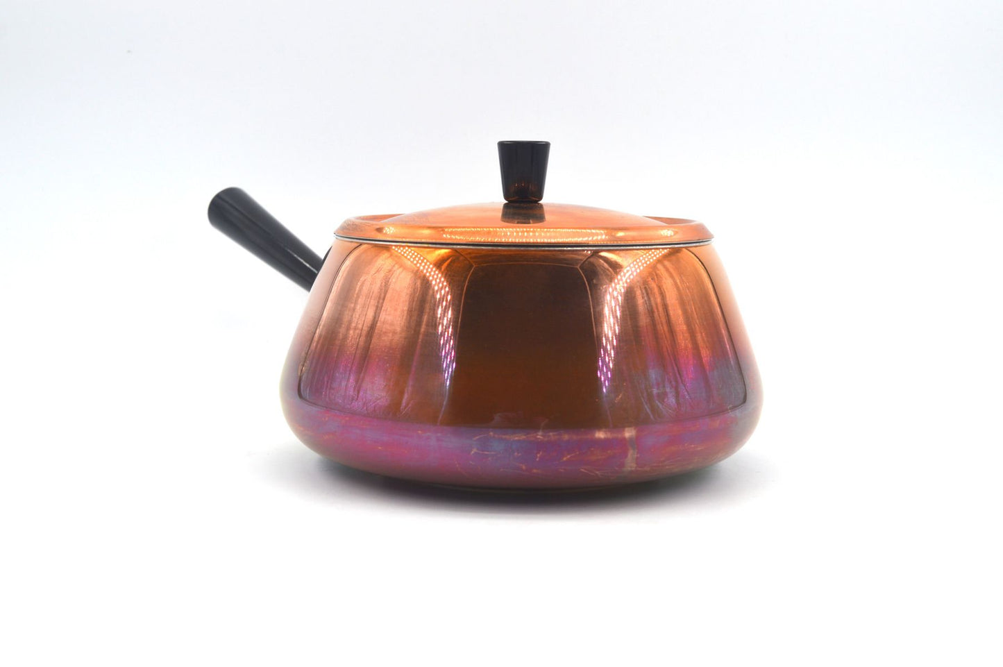 Original 1980s Vintage Spring Culinox Kupfer Fondue Set mit Originalverpackung mit Fondue Topf, Fonduegabeln, Brenner und Ständer, Mid-Century Schweizer Design Fondue