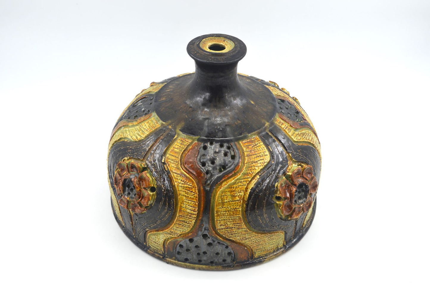 Dänische Brutalistische Mid-Century Modern Jette Hellerøe Studiokeramik Hängelampe 1970er Brutalismus Danish Design - zeitgenössische dänische Kunstkeramik