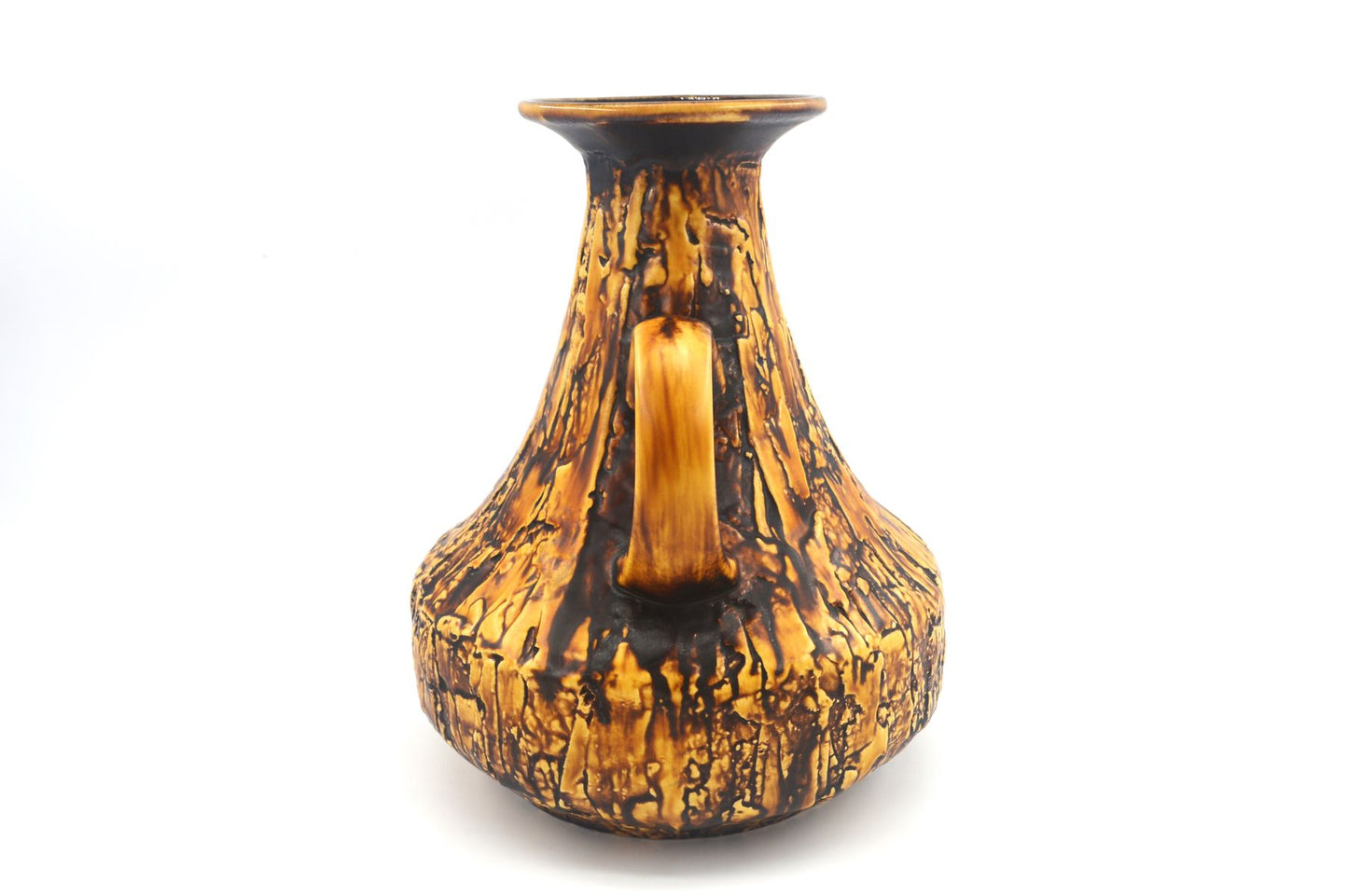 Seltene große Vintage Jopeko 2014/25 Keramik Vase mit außergewöhnlicher gelber Fat-Lava Glasur – Mid-Century Modern WGP Design Keramikvase