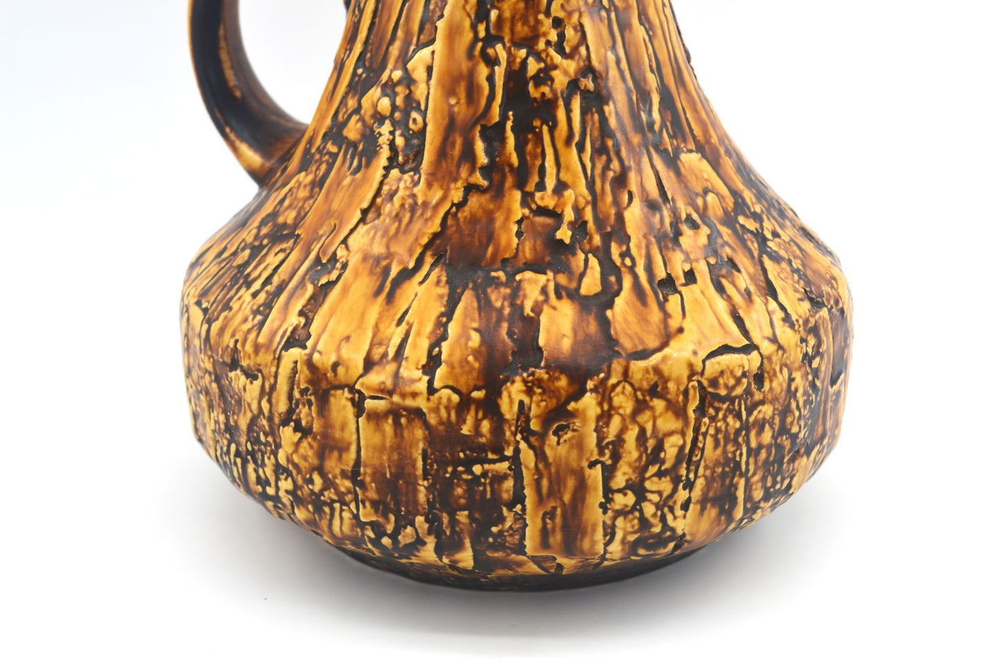 Seltene große Vintage Jopeko 2014/25 Keramik Vase mit außergewöhnlicher gelber Fat-Lava Glasur – Mid-Century Modern WGP Design Keramikvase
