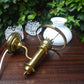 Antike Petroleum Wandlampe mit Opalglas Lampenschirm dänisches Mid-Century Design 1960s Petroleum Lampe Danish Design Designlampe