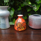 Vintage WGP Bay Keramik Fat-Lava Keramik Vase 22-12 Bodo Mans Design 1970s westdeutsche Keramik Vase mit rot-gelber Fat-Lava Glasur Pop-Art Design