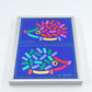 Original Bo Bendixen Denmark Kunstdrucke mit Katzen und Igel Motiven im Bilderrahmen 1980s Danish Modern Design – dänische moderne Vintage Drucke