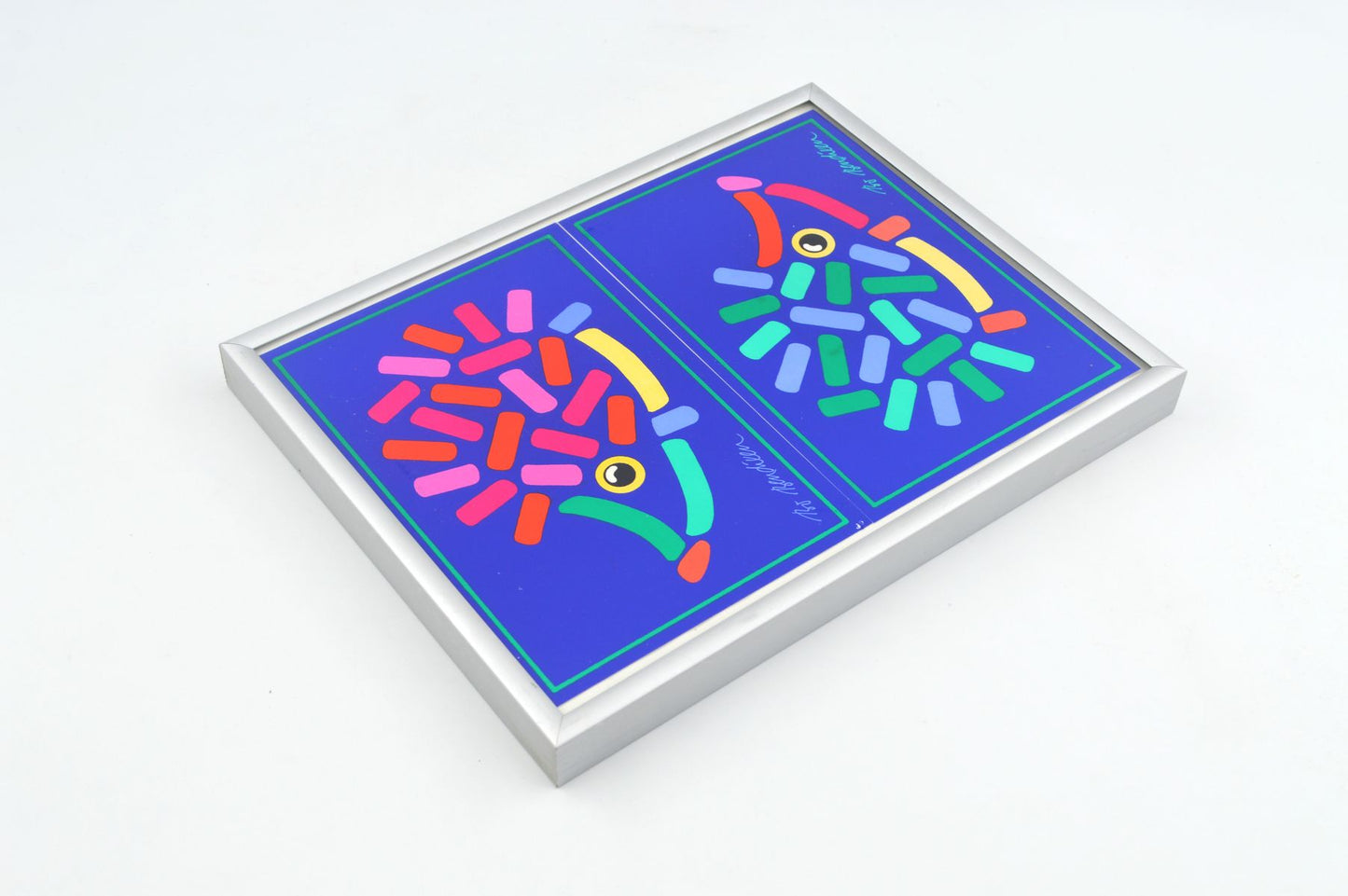 Original Bo Bendixen Denmark Kunstdrucke mit Katzen und Igel Motiven im Bilderrahmen 1980s Danish Modern Design – dänische moderne Vintage Drucke