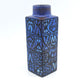 Vintage Royal Copenhagen Nils Thorsson Baca Fajance Vase 704/3259 im seltenen blau-schwarzen Design 1970s Mid-Century Danish Modern Design