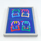 Original Bo Bendixen Denmark Kunstdrucke mit Katzen und Igel Motiven im Bilderrahmen 1980s Danish Modern Design – dänische moderne Vintage Drucke