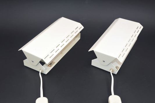 Set Knud Christensen Denmark Wandlampen mit weißem Schirm– dänische Design Wandlampen, dänisches Vintage Design 1960er Jahre MCM Designlampe