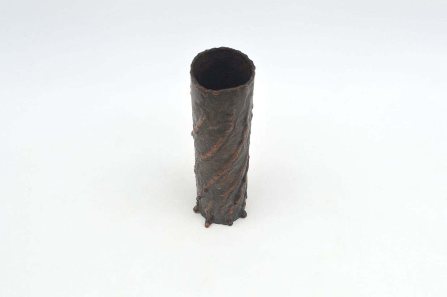 Skulpturale Mid-Century Brutalismus Bronze Vase 1960s Mid-Century Modern Brutalistische Kunst Bronze Unikat – westdeutsche Handarbeit