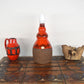 Mid-Century signierte Jysk Keramik Lampe mit intensiver Fat-Lava Glasur 1970s zeitgenössische dänische Mid-Century Modern Kunstkeramik Lampe