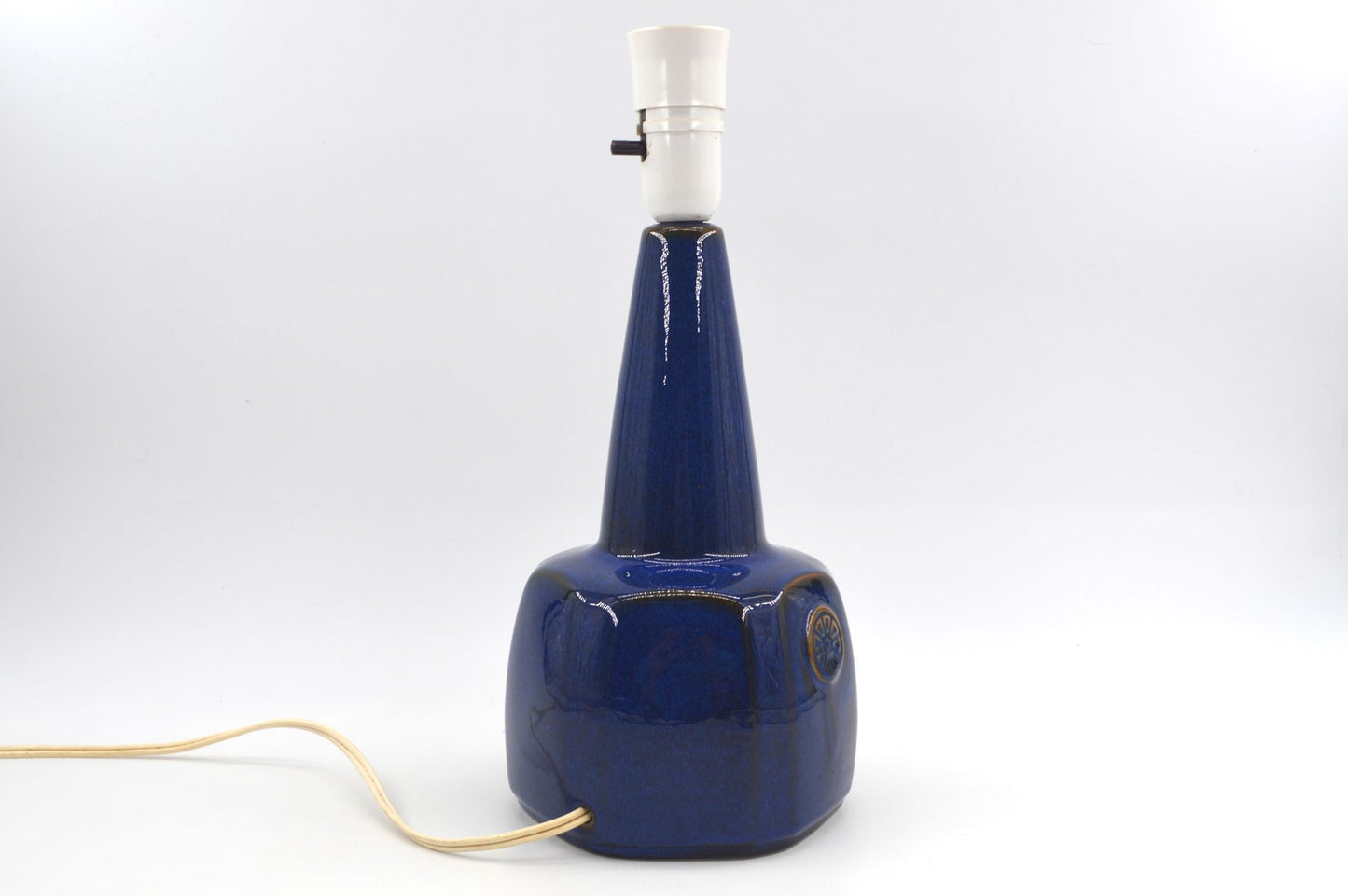 Große blaue Vintage Einar Johansen Tischlampe 1020 für Søholm Stentøj Bornholm Keramik Dänemark 1960's Danish Mid-Century Modern Designlampe