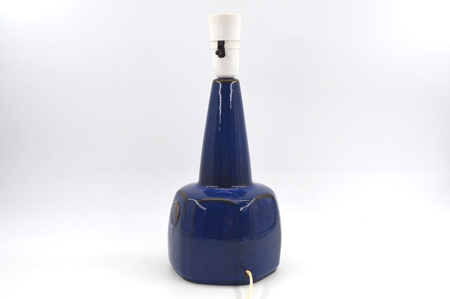 Große blaue Vintage Einar Johansen Tischlampe 1020 für Søholm Stentøj Bornholm Keramik Dänemark 1960's Danish Mid-Century Modern Designlampe