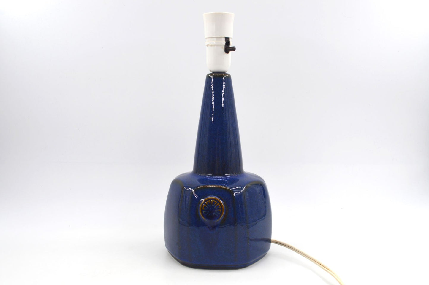 Große blaue Vintage Einar Johansen Tischlampe 1020 für Søholm Stentøj Bornholm Keramik Dänemark 1960's Danish Mid-Century Modern Designlampe