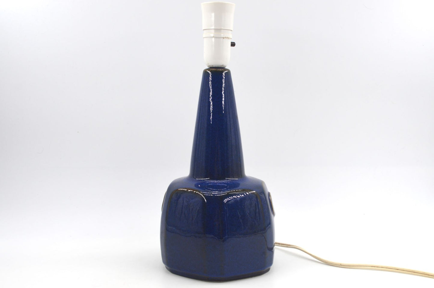 Große blaue Vintage Einar Johansen Tischlampe 1020 für Søholm Stentøj Bornholm Keramik Dänemark 1960's Danish Mid-Century Modern Designlampe