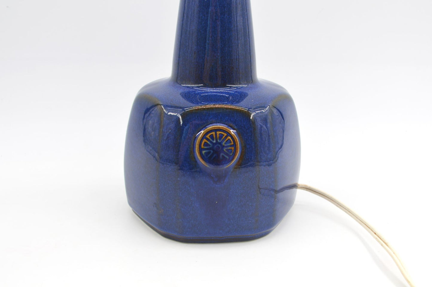 Große blaue Vintage Einar Johansen Tischlampe 1020 für Søholm Stentøj Bornholm Keramik Dänemark 1960's Danish Mid-Century Modern Designlampe