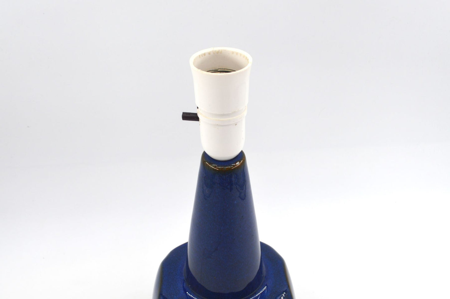Große blaue Vintage Einar Johansen Tischlampe 1020 für Søholm Stentøj Bornholm Keramik Dänemark 1960's Danish Mid-Century Modern Designlampe
