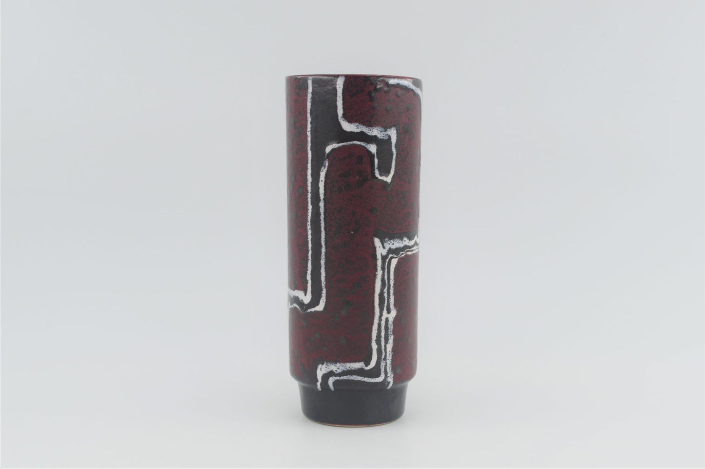 Mid-Century VEB Strehla Keramik Fat-Lava Design Vase 1960s DDR Vintage Studiokeramik ostdeutsche rote Fat-Lava Keramik