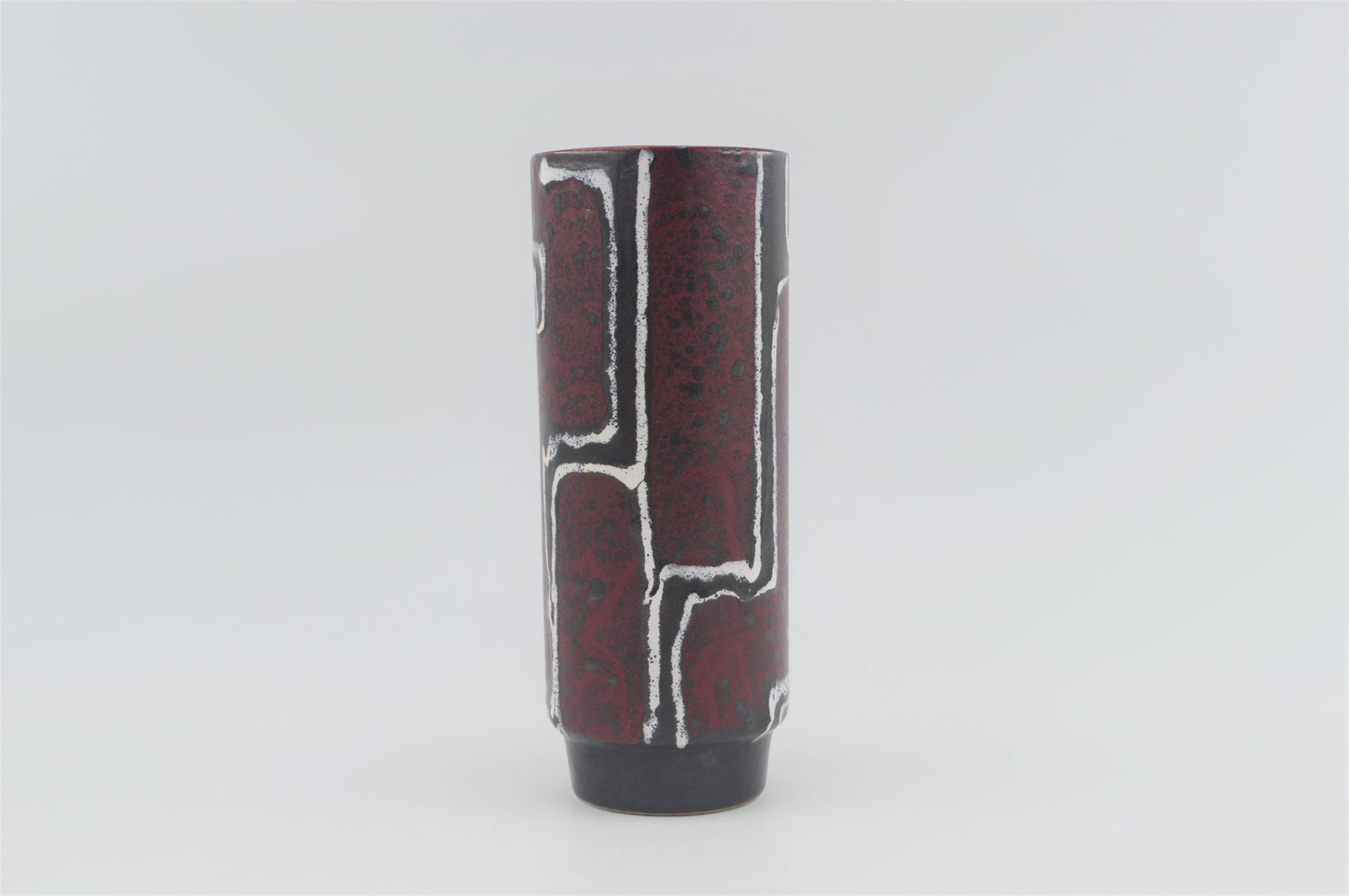 Mid-Century VEB Strehla Keramik Fat-Lava Design Vase 1960s DDR Vintage Studiokeramik ostdeutsche rote Fat-Lava Keramik
