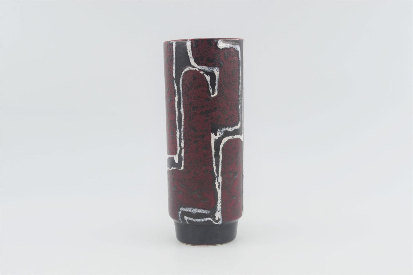 Mid-Century VEB Strehla Keramik Fat-Lava Design Vase 1960s DDR Vintage Studiokeramik ostdeutsche rote Fat-Lava Keramik