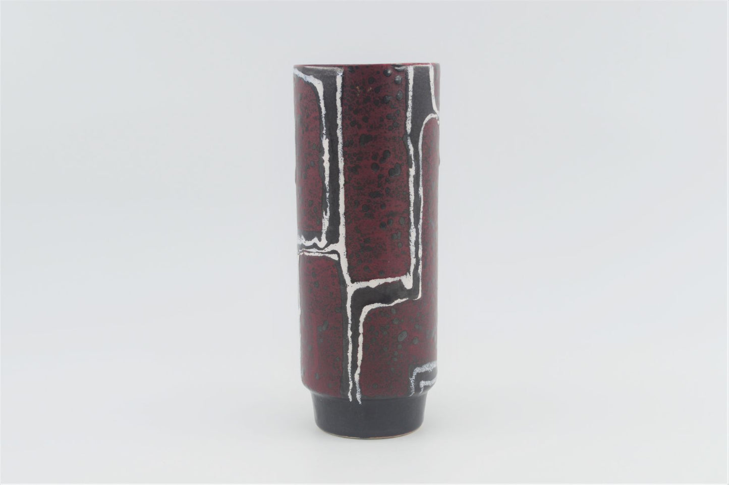 Mid-Century VEB Strehla Keramik Fat-Lava Design Vase 1960s DDR Vintage Studiokeramik ostdeutsche rote Fat-Lava Keramik