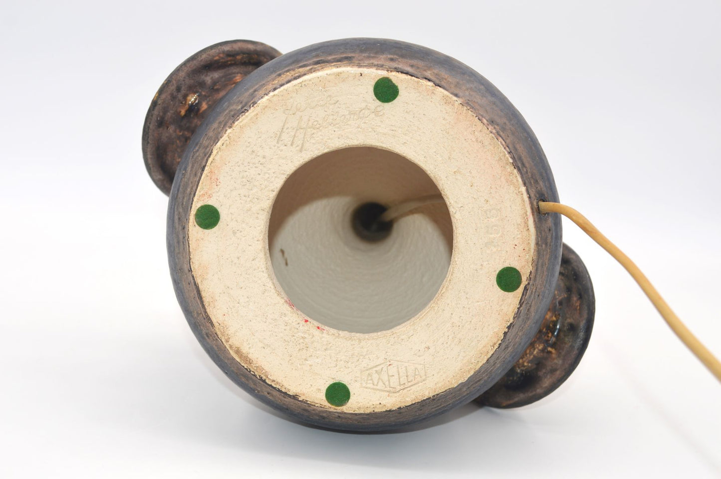 Mid-Century Modern Jette Hellerøe für Axella Stentøj Studiokeramik Tischlampe 755 1970s – zeitgenössische brutalistische Kunstkeramik