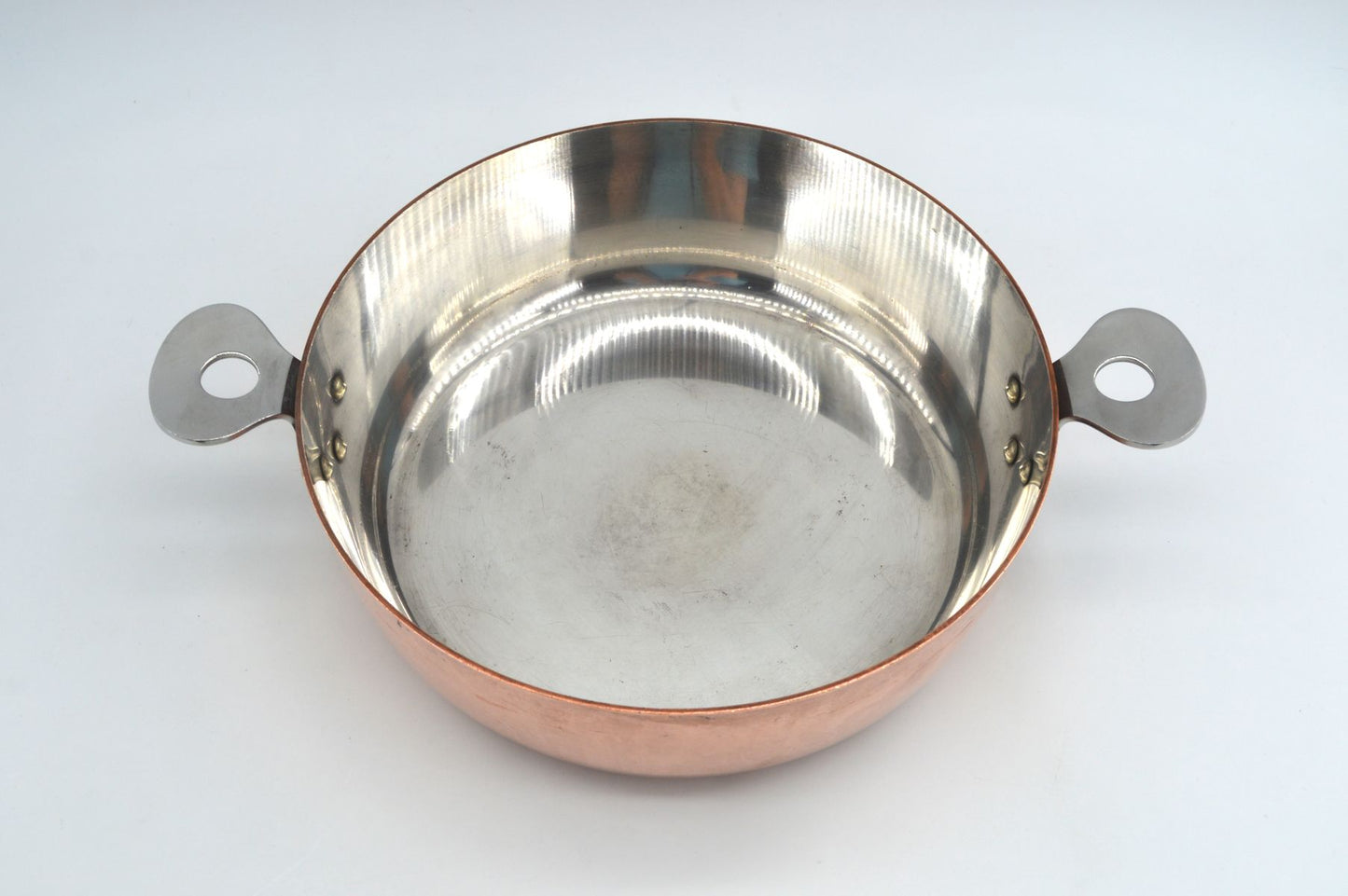 Seltene große Atlas Cohr Denmark Kuper Pfanne mit Deckel – dänische Mid-Century Design Kupferpfanne, Vintage dänischer Designklassiker