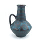 WGP Carstens Tönnieshof Keramik Vase 1507-27 im blauen Ankara Design 1960s Westdeutsche Vintage Fat-Lava Vase Helmut Scholtis Design