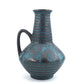 WGP Carstens Tönnieshof Keramik Vase 1507-27 im blauen Ankara Design 1960s Westdeutsche Vintage Fat-Lava Vase Helmut Scholtis Design
