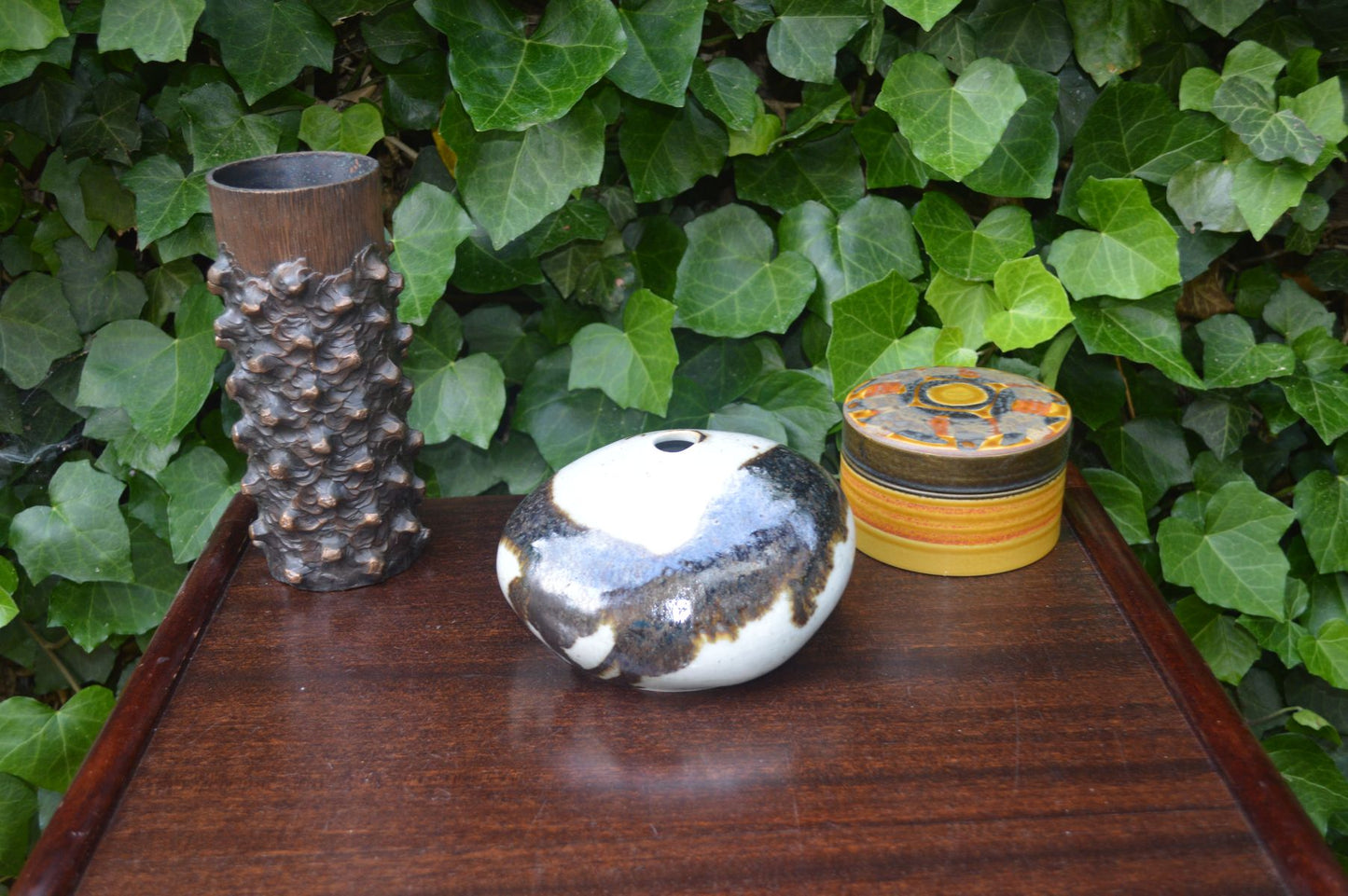 Organische Peter Guggenbühler Mid-Century Studiokeramik Ikebana Vase 1960s WGP westdeutsche Kunstkeramik MCM Fat-Lava Glasur
