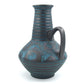 WGP Carstens Tönnieshof Keramik Vase 1507-27 im blauen Ankara Design 1960s Westdeutsche Vintage Fat-Lava Vase Helmut Scholtis Design