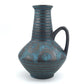 WGP Carstens Tönnieshof Keramik Vase 1507-27 im blauen Ankara Design 1960s Westdeutsche Vintage Fat-Lava Vase Helmut Scholtis Design