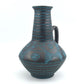 WGP Carstens Tönnieshof Keramik Vase 1507-27 im blauen Ankara Design 1960s Westdeutsche Vintage Fat-Lava Vase Helmut Scholtis Design
