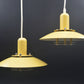 Jeka Metaltryk A/S Denmark gelbe Pendellampen Luna 8021-P Kurt Wiborg Design – dänische MCM Design 1980s Vintage Designlampen