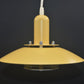 Jeka Metaltryk A/S Denmark gelbe Pendellampen Luna 8021-P Kurt Wiborg Design – dänische MCM Design 1980s Vintage Designlampen
